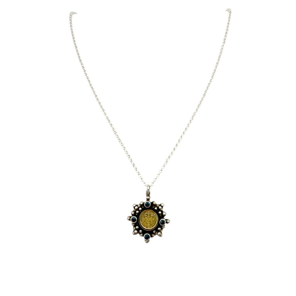 VIRGINS SAINTS & ANGELS VSA Petite Cloister San Benito Charm SS Necklace Silver